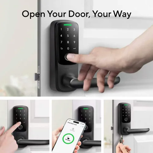 Miniatura 3 de ULTRALOQ Latch 5 La primera cerradura inteligente WiFi incorporada del mundo con huella dactilar, cerradura de puerta sin llave 5 en 1 con teclado