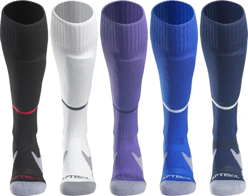 Miniatura 2 de APTESOL - Calcetas de fútbol hasta la rodilla (paquetes de 135) Calcetas acojinadas para niños, jóvenes, adultos, para equipos deportivos OTC