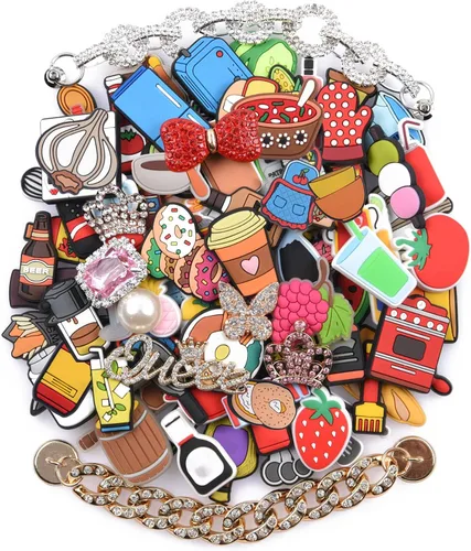 UNN Lot of 50,100pcs Girls Pink Shoe Charms for Kid's Shoes Decoration Birthday Gifts
