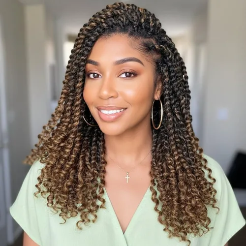 Miniatura 28 de Fulcrum Cabello Passion Twist de 6 pulgadas, 8 paquetes de cabello de ganchillo Passion Twist para mujeres negras, cabello pretrenzado de ganchillo