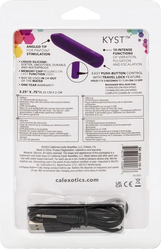 Miniatura 5 de CalExotics Kyst Fling Mini masajeador – Vibrador recargable de silicona líquida tamaño viaje – Juguetes sexuales para adultos para mujeres – Morado