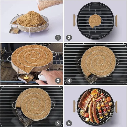 Miniatura 5 de Generador de humo frío para parrilla de barbacoa o ahumador, polvo de madera, ahumado caliente y frío, quemador de carne de salmón, generador