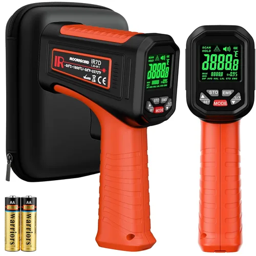 Miniatura 8 de Termómetro infrarrojo 50:1 pistola de temperatura láser -58 ℉ ~ 3272 ℉, termómetro de parrilla para horno de pizza para accesorios de plancha, 58°F