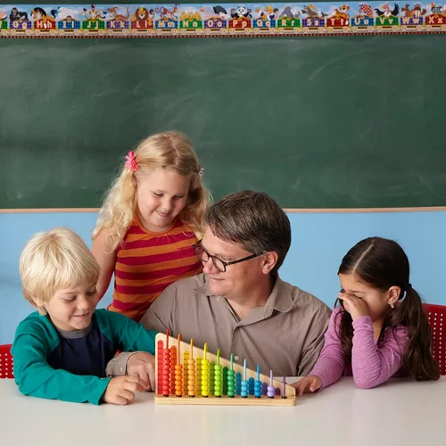 Miniatura 6 de Melissa & Doug – Ábaco de suma y resta – juguetes educativos con 55 perlas de colores y construcción de madera resistente