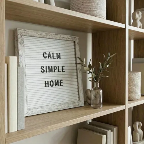 Miniatura 4 de C Crystal Lemon - Tablero de fieltro para letras, 10 x 10 pulgadas, tablero de madera para mensajes intercambiables, marco de madera, montaje