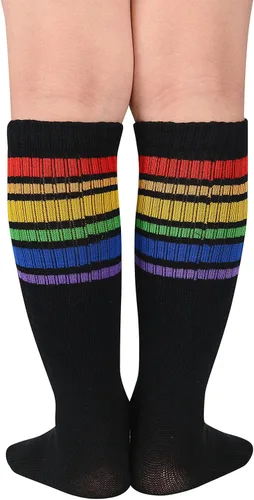Miniatura 3 de Calcetines de fútbol para niños calcetines de tubo alto hasta la rodilla calcetines de uniforme de algodón lindos calcetines deportivos para niños