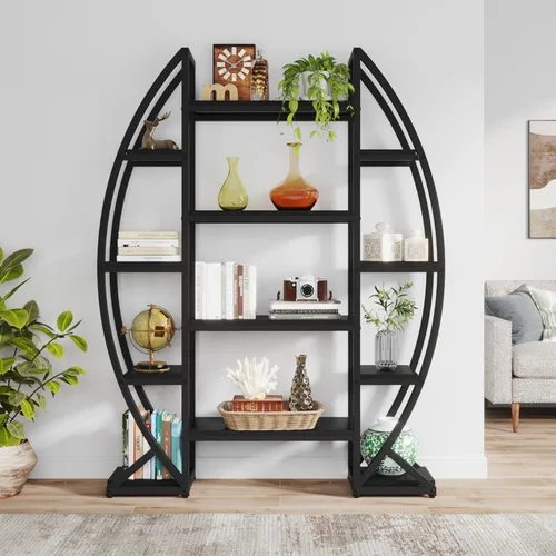 Miniatura 4 de Tribesigns Soporte curvado para plantas de interior, estante grande de metal de 8 niveles, soporte de maceta industrial de 69 pulgadas de alto