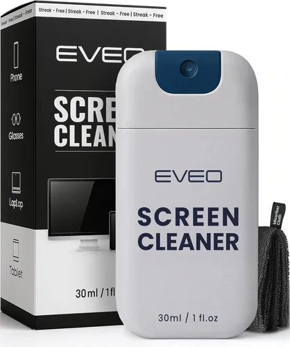 EVEO Kit de Espray Limpiador de Pantalla de Computadora - Limpiador de Pantalla de Laptop Portátil, Limpiador de Teléfono y Limpiador de Monitor +