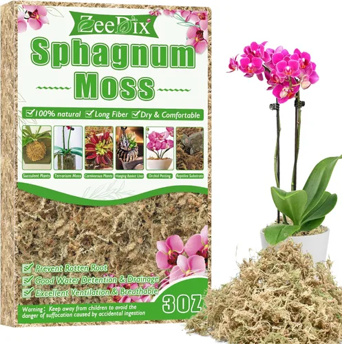 Miniatura 13 de ZeeDix 1.5 kg de musgo premium de turba sphagnum a granel, fibra larga seca para orquídeas, musgo de turba sphagnum para plantas