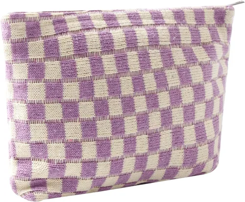 Miniatura 17 de Bolsas de cosméticos para mujer, bolsa de cosméticos de pana, bolsos estéticos para mujer, bolsos de mano con puntos sonrientes, organizador