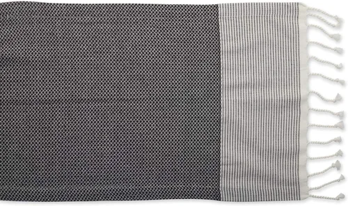 Miniatura 2 de DII Bordered Dobby - Camino de mesa tejido, 15 x 72 pulgadas, negro, 1 pieza