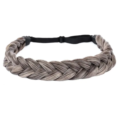 Miniatura 8 de Diadema clásica de cabello sintético trenzado, trenzas gruesas y anchas, extensión de cabello con elástico para mujeres y niñas, accesorio