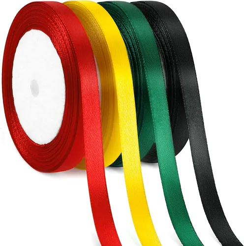 Miniatura 28 de DECYOOL - Cinta de Navidad, 4 rollos de 100 yardas de cintas navideñas para envolver regalos (0.6 in de ancho, rojo, verde, dorado y plateado)