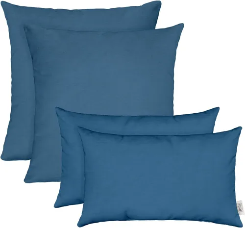 Miniatura 31 de RSH DECOR: Sunbrella Juego de 4 almohadas lumbares y cuadradas 20 x 12 pulgadas y 17 x 17 pulgadas Tela resistente al agua y a la decoloración