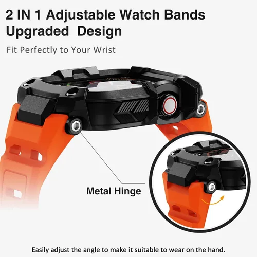 Miniatura 56 de ULTIMAL - Correa resistente con estuche para Apple Watch de 44 mm, correa protectora a prueba de golpes de grado militar para hombres, correa