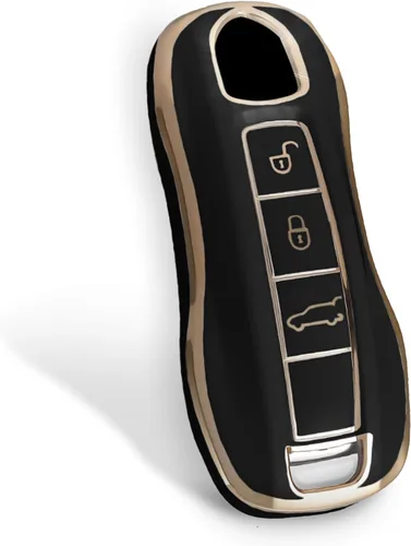 Funda protectora para llavero inteligente compatible con Porsche 911 Cayenne Panamera TAYCAN de 3 botones sin llave, accesorios de control remoto