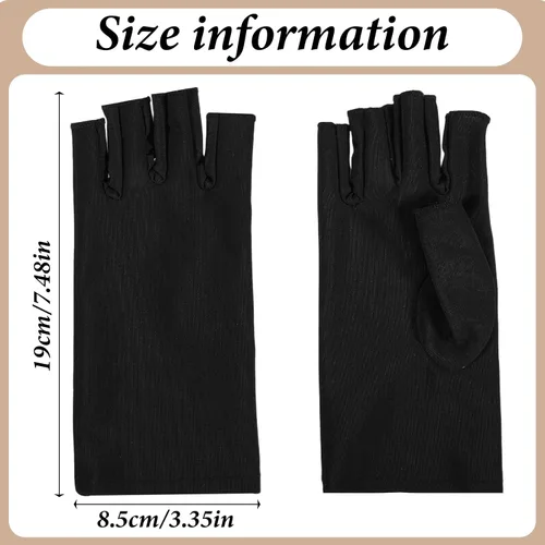 Miniatura 2 de 2 pares de guantes de protección UV para mujer, guantes de protección solar, guantes de verano sin dedos para deportes al aire libre manicura de gel