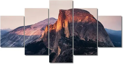 Miniatura 123 de TUMOVO Lienzo decorativo para pared de sala de estar, 5 paneles de naturaleza, Alaska, Estados Unidos, autopista alrededor de montañas, paisaje