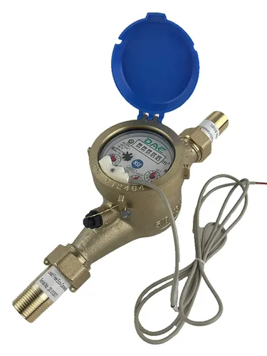 Miniatura 16 de DAE Medidor de agua caliente sin plomo MJ-75R NTEP, acoplamientos NPT de 3/4", salida de pulso, galón
