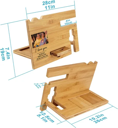 Miniatura 4 de Regalo del día de San Valentín para él, estación de acoplamiento de madera personalizada para hombres, regalos para aniversario, marido, novio, idea