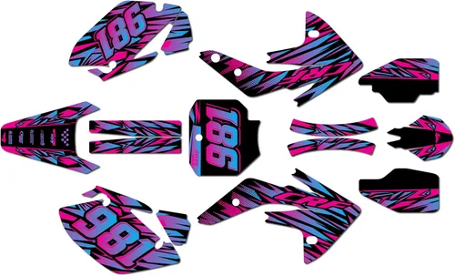 Miniatura 5 de Kit de gráficos para Honda CRF 150R (2007-2023) serie Twitch azul 09 mil – Dirt Bike - Kit de calcomanías gráficas de carreras personalizadas, sin