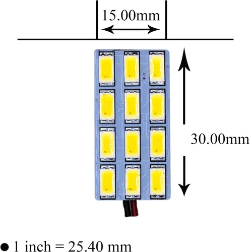 Miniatura 6 de HYUGA 2x 12SMD 5630 Luz de Panel LED de Luz Cálida Blanca 4500K Auto para Interior de Coche DC 12V-24V con Adaptadores T10 / BA9S / Festoon