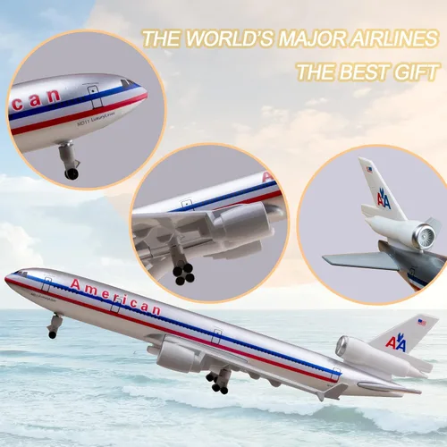 Miniatura 2 de Modelo de avión 1:300 escala modelo avión americano MD11 modelo avión para regalo y decoración