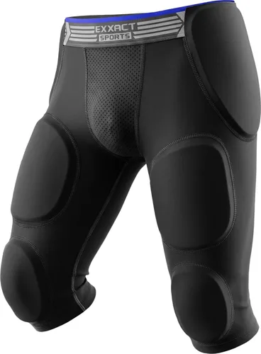 Exxact Sports Battle - Faja de fútbol con 7 almohadillas para hombres y niños con bolsillo para tazas, pantalones cortos de compresión acolchados