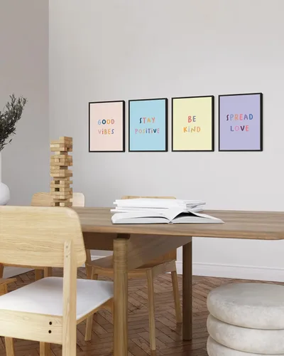 Miniatura 4 de HAUS AND HUES Citas inspiradoras para niños (sin marco, positividad, 8L x 10W)