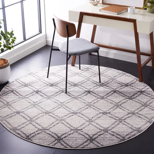 Miniatura 14 de SAFAVIEH Adirondack Collection - Alfombra decorativa, 2 pies 6 pulgadas x 4 pies, color plateado y carbón, diseño moderno de enrejado, no desprende