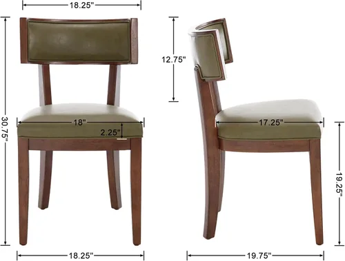 Miniatura 2 de LZAREAL Juego de 2 sillas de comedor modernas de mediados de siglo, sillas de comedor de granja con respaldo curvo, sillas de comedor con patas