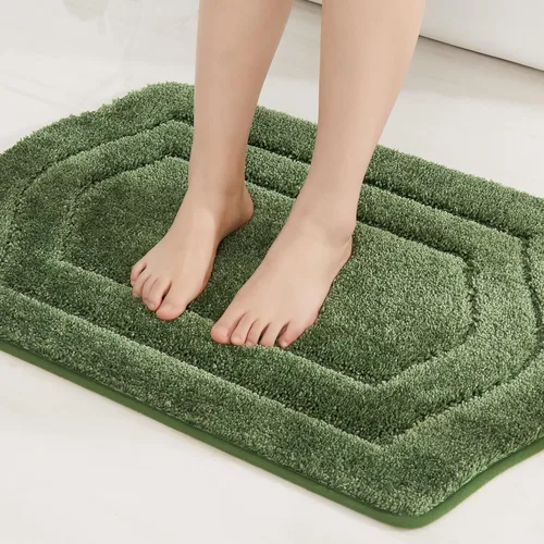 Miniatura 35 de COSY HOMEER Alfombras de Baño Extra Gruesas para Baño - Juegos de Alfombras Antideslizantes de Lino de Baño Suave Felpa 100% Poliéster Fuerte Sala
