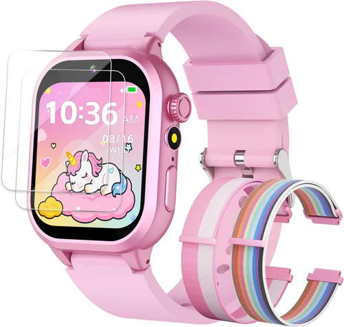 Miniatura 9 de MOFGDNI Reloj inteligente para niños con 39 juegos, cámara incorporada, grabadora de video, alarma, calculadora, podómetro y varios fondos