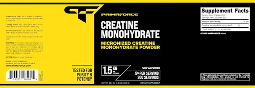 Miniatura 5 de Primaforce Suplemento monohidrato de creatina – 3.3 lbs - Polvo micronizado
