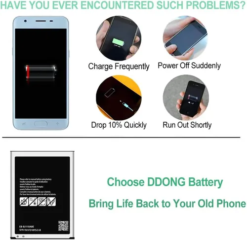 Miniatura 2 de DDONG Para Samsung Galaxy J1 Ace SM-J110M Batería de repuesto EB-BJ110ABE 1900mAh 7.22Wh(No para J110H