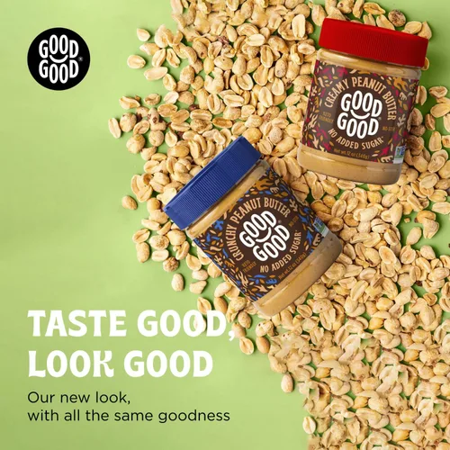 Miniatura 3 de GOOD GOOD Mantequilla de maní crujiente apta para dieta cetogénica - Baja en carbohidratos y sin azúcares añadidos - Vegana - Sin conservantes - Sin