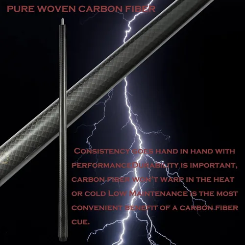 Miniatura 3 de CROWN ME Carbon Fiber Pool Cue Stick 12.8mm Tip Billiard Carbon Fiber cue, 58" Pool Table Sticks, Weight Adjustable Design -18OZ,18.4OZ,19OZ,20OZ