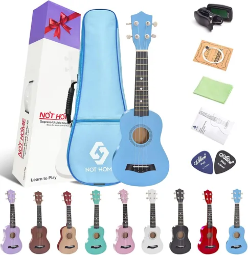 Miniatura 8 de Paquete de ukelele soprano para principiantes, kit de iniciación de ukeleles de tilo de 21 pulgadas para niños con bolsa de concierto, sintonizador