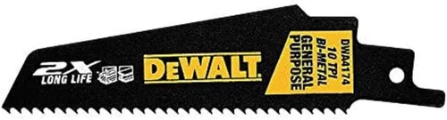 Miniatura 7 de DEWALT Hojas de sierra recíproca, parte trasera recta, 12 pulgadas, 14 TPI, paquete de 5 (DW4838)