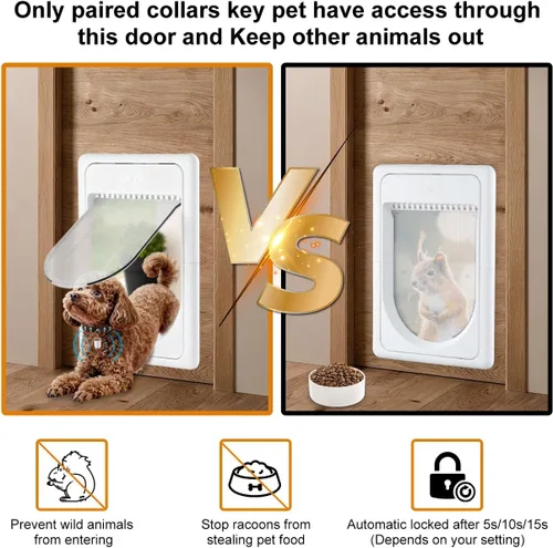 Miniatura 3 de Puerta electrónica inteligente para mascotas, puerta automática para perros y gatos con 3 modos, sensor electrónico alimentado por batería, puerta