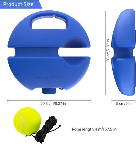 Miniatura 4 de CHEGIF - Pelota de rebote para entrenamiento de tenis, equipo de entrenamiento individual, kit de rebote de tenis portátil, 2 pelotas de cuerda