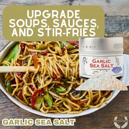 Miniatura 7 de Sal marina clásica de ajo gourmet Todo natural Sal gourmet ultra premium Condimento de acabado artesanal Lote pequeño Sin OMG Hecho a