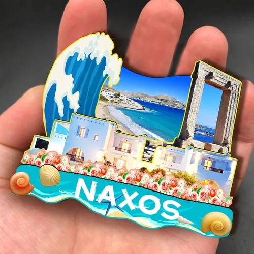 Miniatura 4 de Naxos Grecia - Imán de madera 3D para nevera, recuerdos coleccionables, decoración hecha a mano, 3