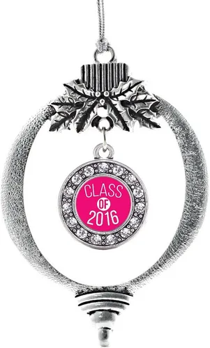 Miniatura 47 de Inspired Silver - Bonita bandera estadounidense - Adorno de Navidad plateado - Adorno de árbol de Navidad con dije circular con circonita cúbica
