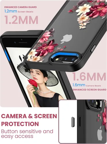Miniatura 3 de Dretal Funda para iPhone 8 Plus, iPhone 7 Plus y 6 Plus, grado militar, probada contra caídas, parte trasera dura y borde suave, funda protectora