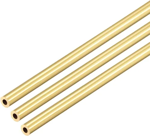 Miniatura 13 de uxcell Tubo redondo de latón, 11.811 in de longitud 0.177 in de diámetro exterior de 0.039 in de grosor de pared, tubo recto sin costuras, 3 piezas