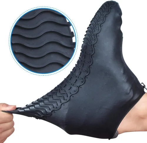 Miniatura 4 de Shoe Covers Waterproof Reusable Foldable Not-Slip Rain Shoe Covers with Zipper,Shoe Protectors Overshoes Rain Galoshes for Kids Men and Women