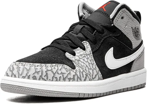 Miniatura 4 de Jordan Preescolar 1 Mid DM6215 016 Estampado de Elefante - Talla 3Y, Crimson BlissRush Naranja