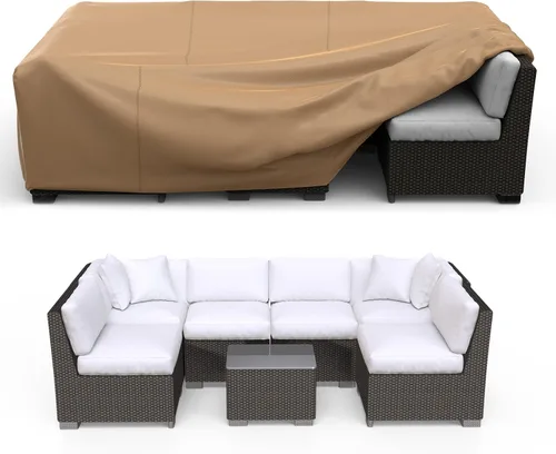 Miniatura 11 de Fundas para Muebles de Patio, Funda para Muebles de Exterior de Servicio Pesado Impermeable, Fundas para Juego de Sofá Seccional Funda para Juego