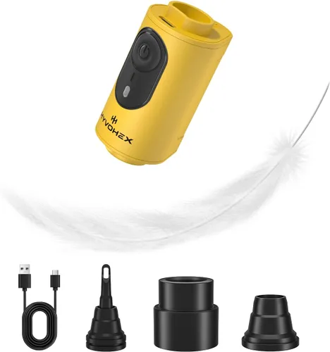 Bomba de aire portátil para inflables, mini bomba de aire eléctrica ultrarrápida de 2 onzas con desinflado recargable para inflar, bomba de colchón